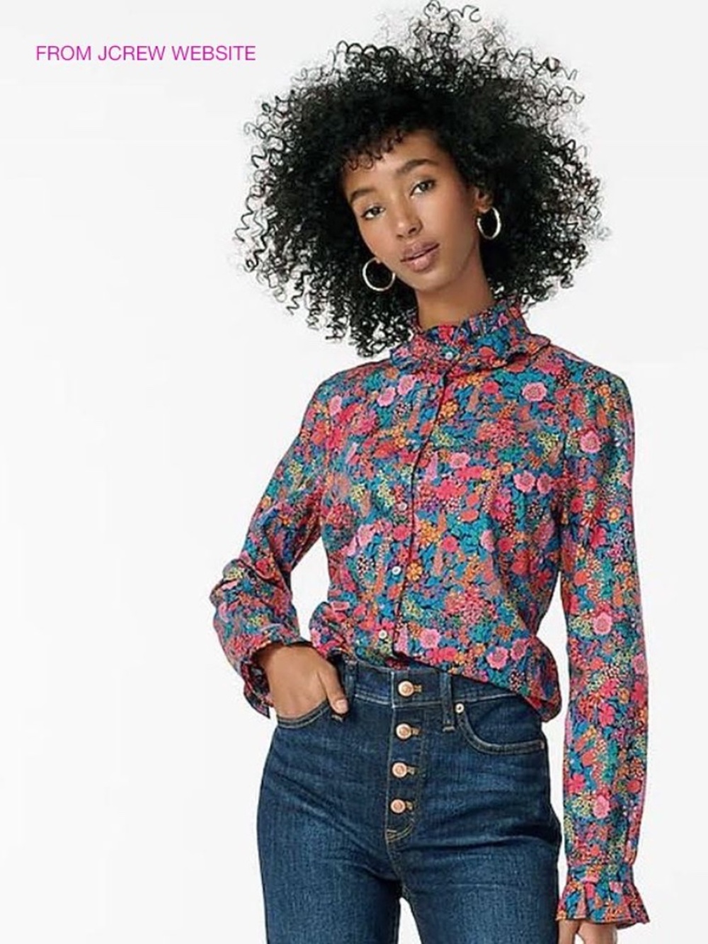 J.Crew x Liberty London Ciara Classic-Fit Boy Shirt with Ruffle Collar in XS